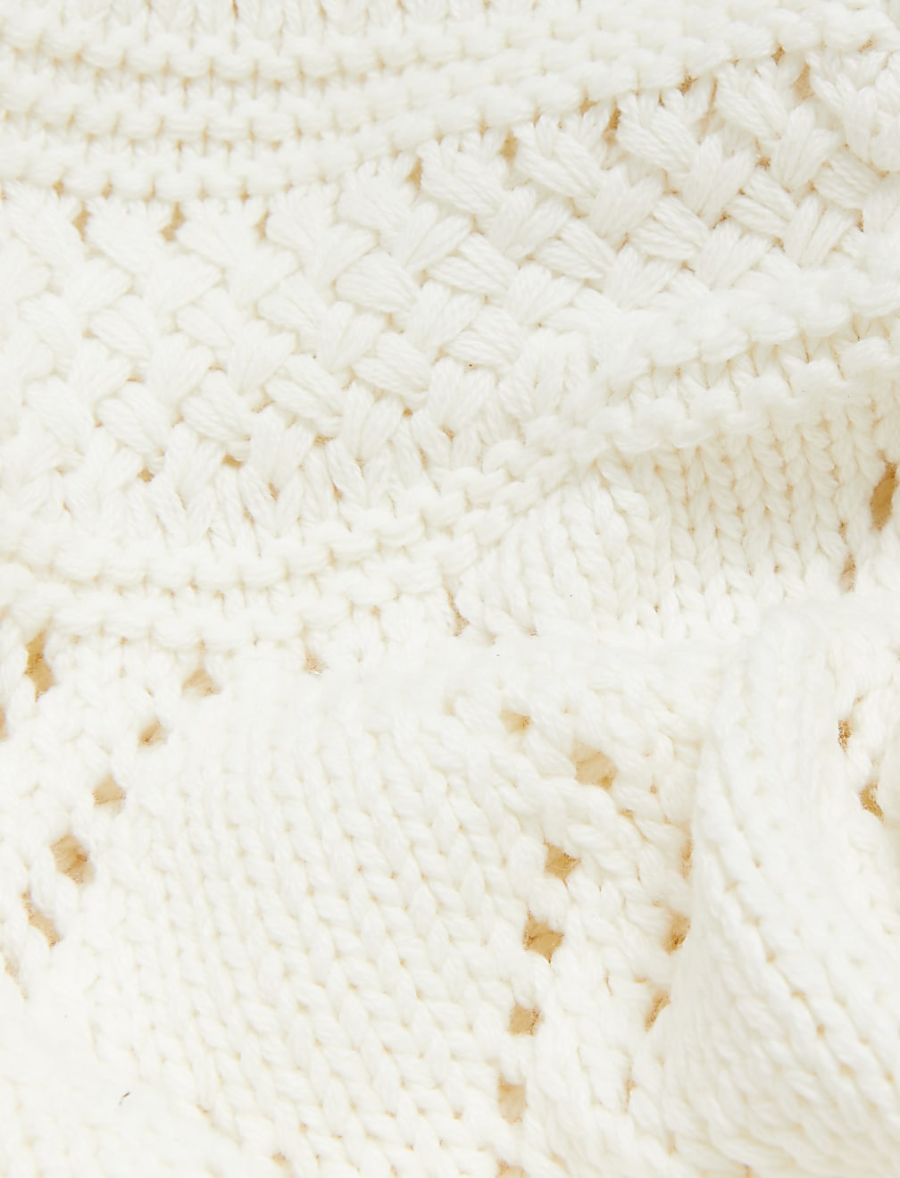 Cotton Rich Pointelle Relaxed Cardigan