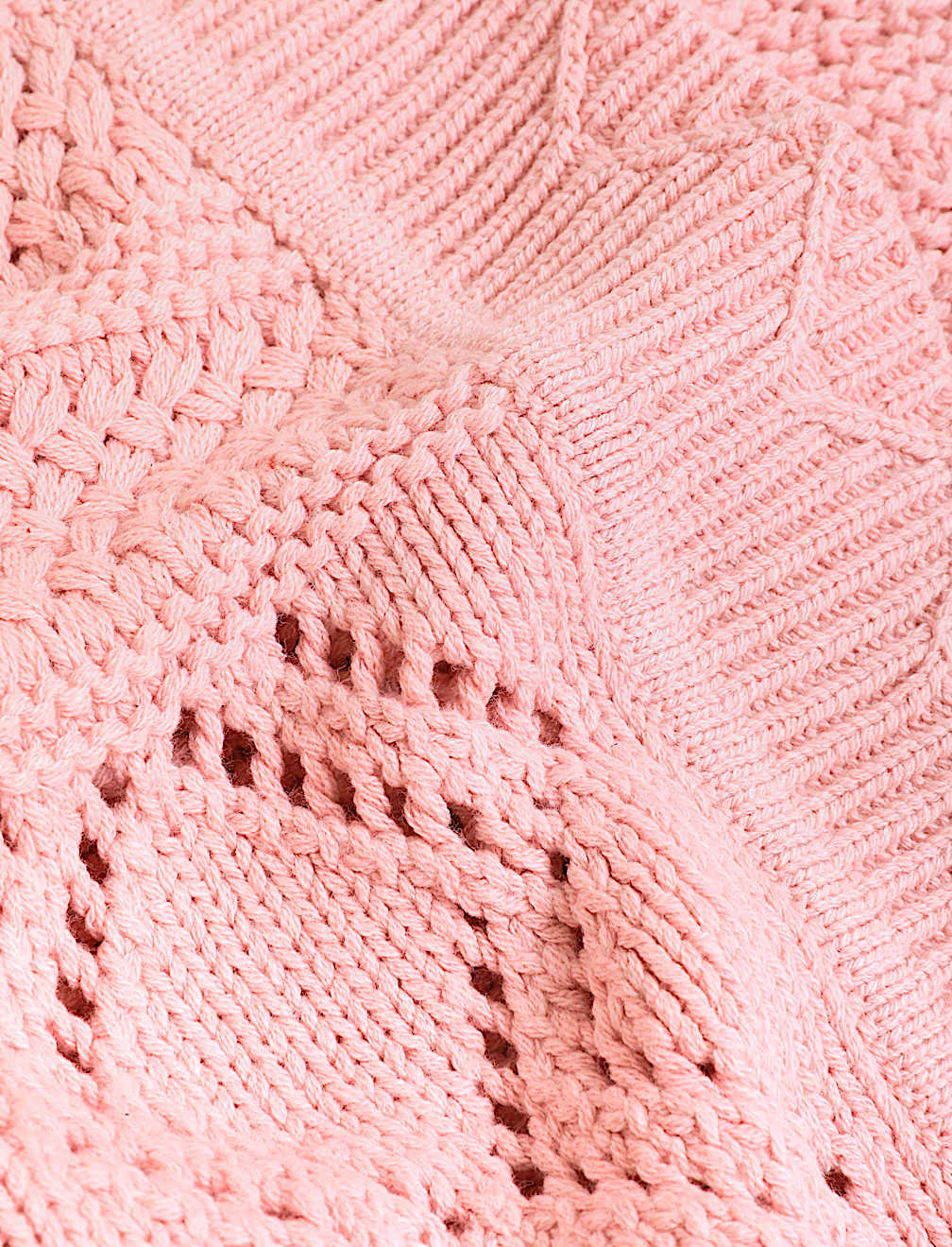 Cotton Rich Pointelle Relaxed Cardigan