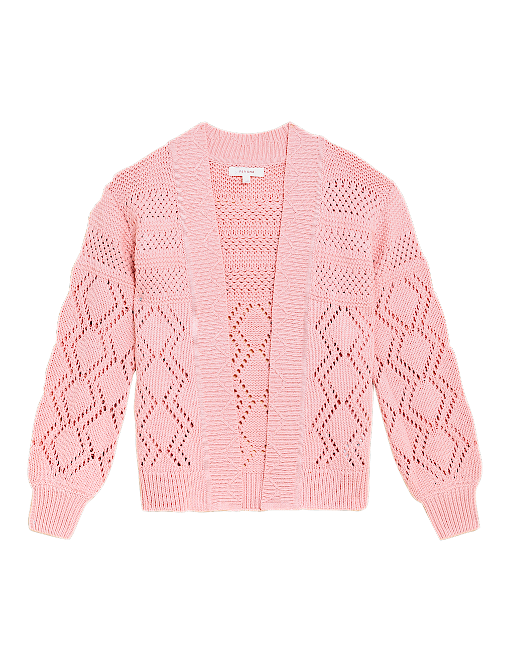 Cotton Rich Pointelle Relaxed Cardigan
