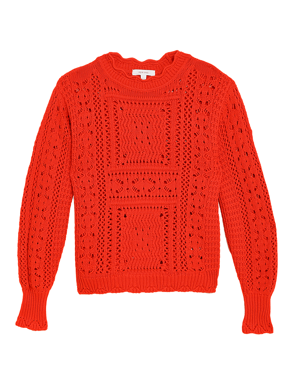 Pure Cotton Crochet Crew Neck Jumper