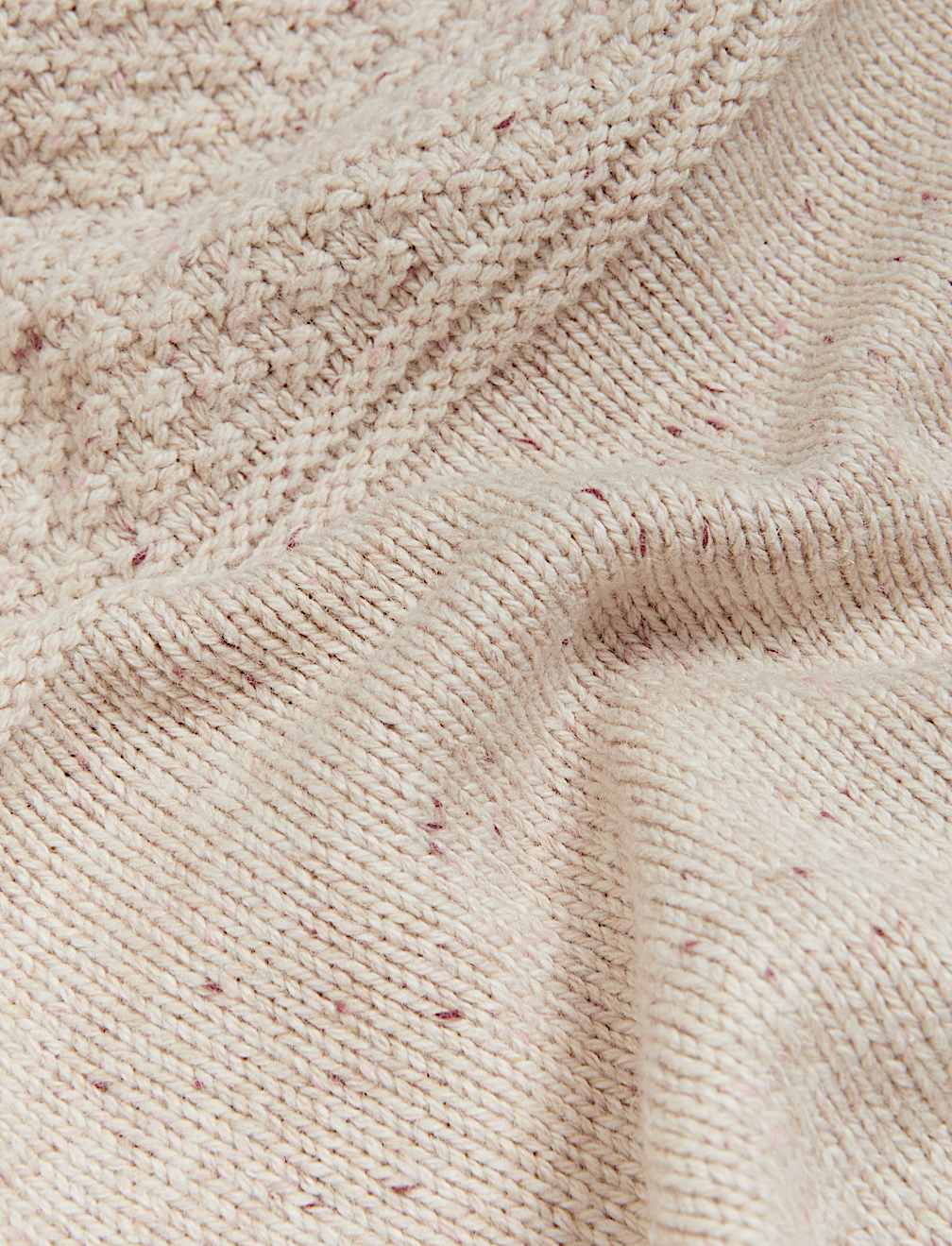 Cotton Rich Textured Jumper With Wool