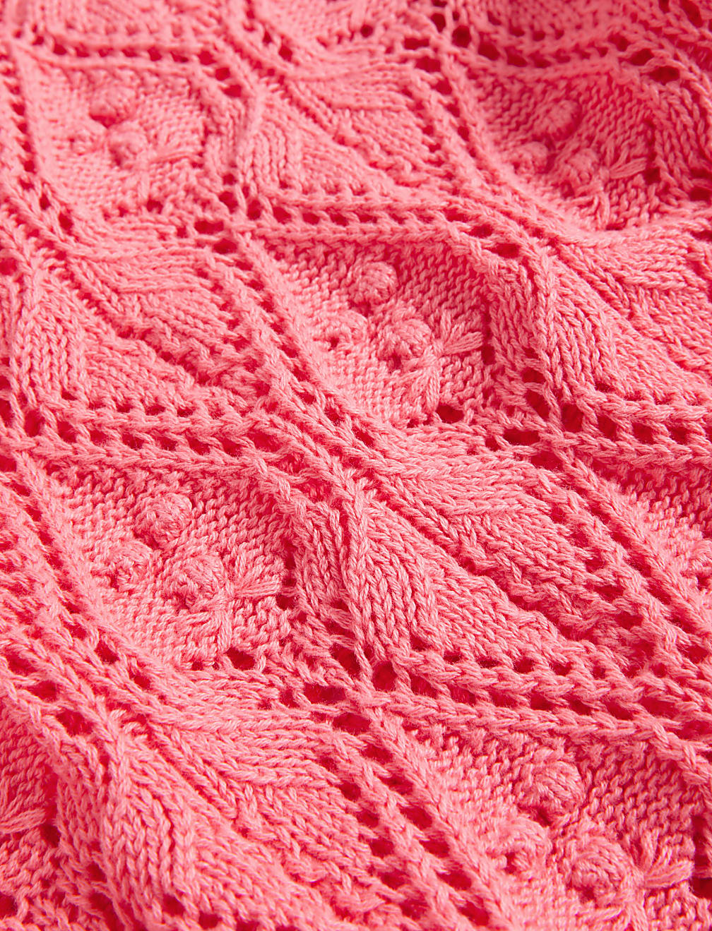 Pure Cotton Textured Round Neck Knitted Top