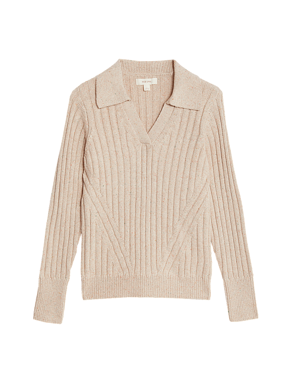 Cotton Rich Ribbed Collared Jumper