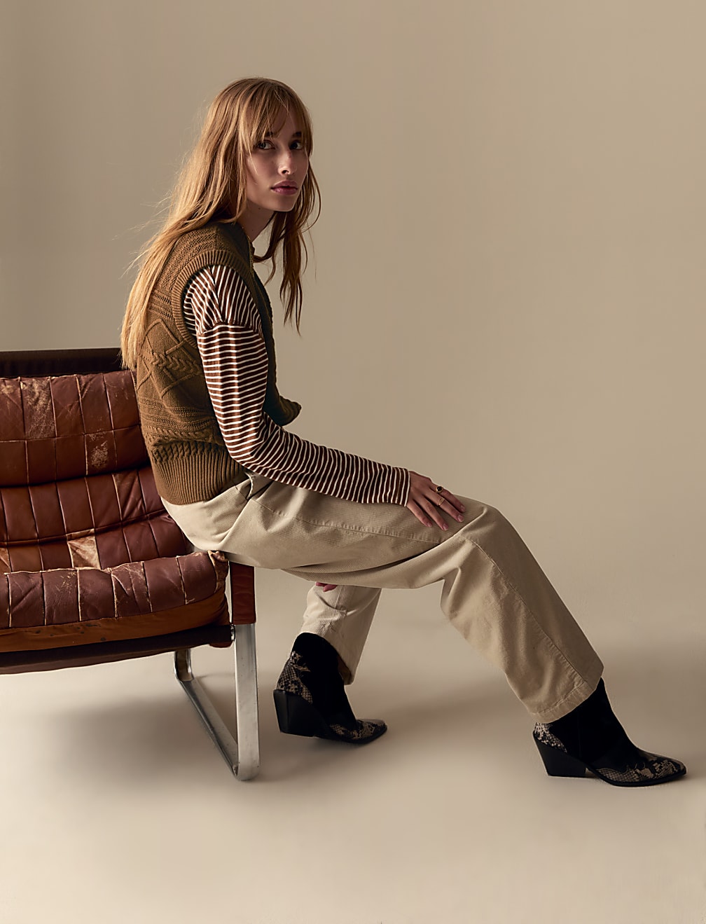 Merino Wool Blend Textured Knitted Vest