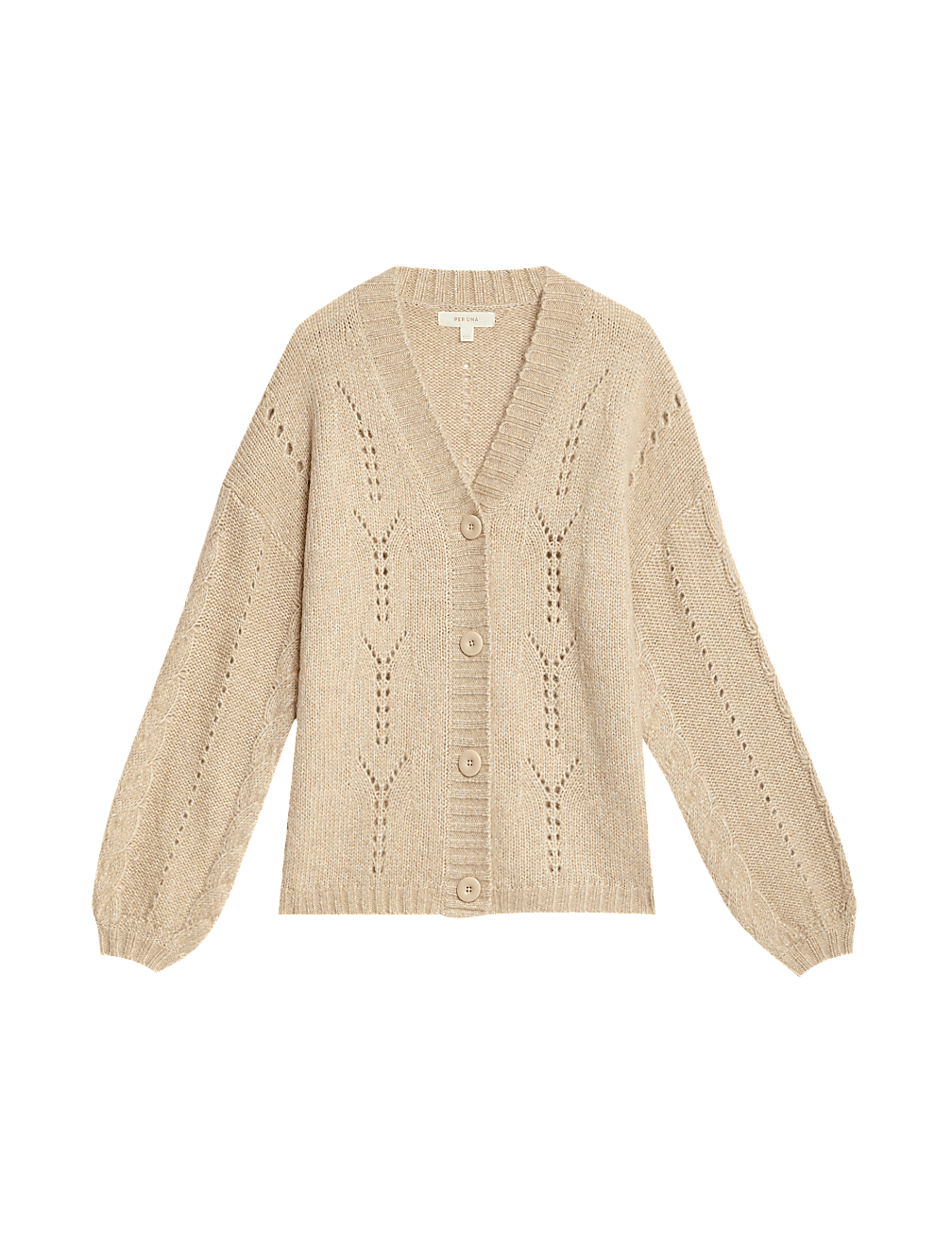 Pointelle Sparkle Button Front Cardigan