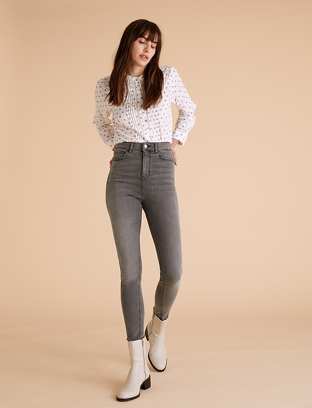 Lyocell Rich High Waisted Skinny Jeans