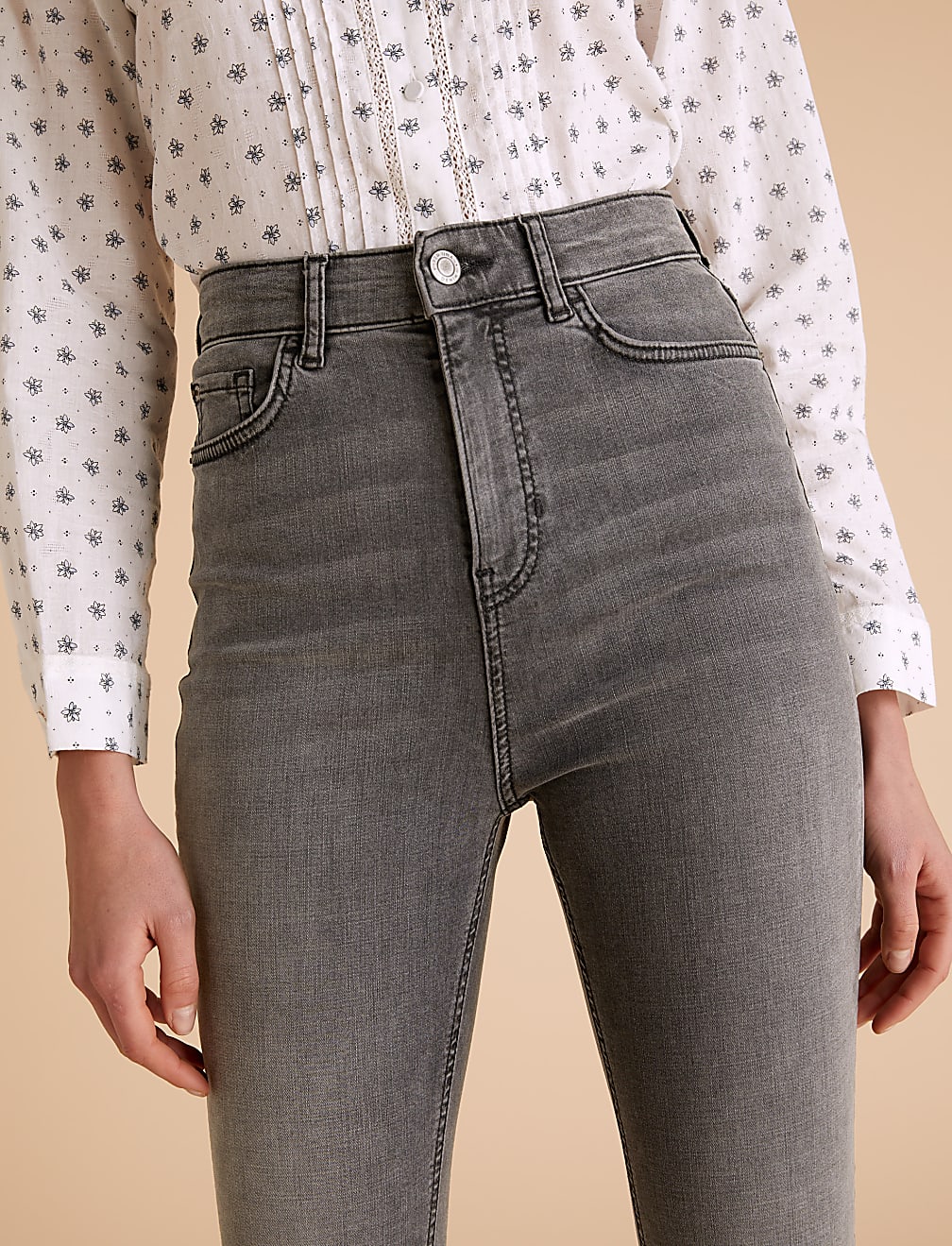 Lyocell Rich High Waisted Skinny Jeans