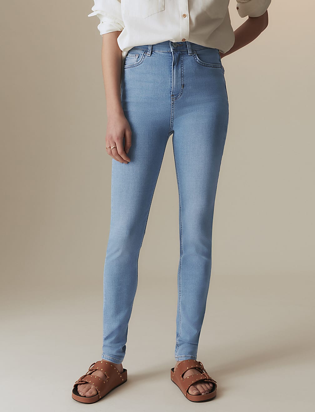 Lyocell Rich High Waisted Skinny Jeans