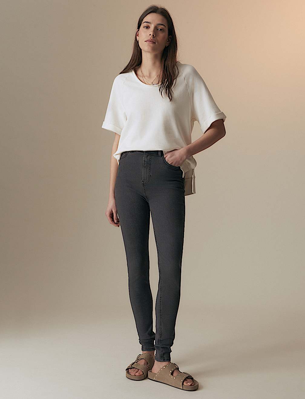 Lyocell Rich High Waisted Skinny Jeans