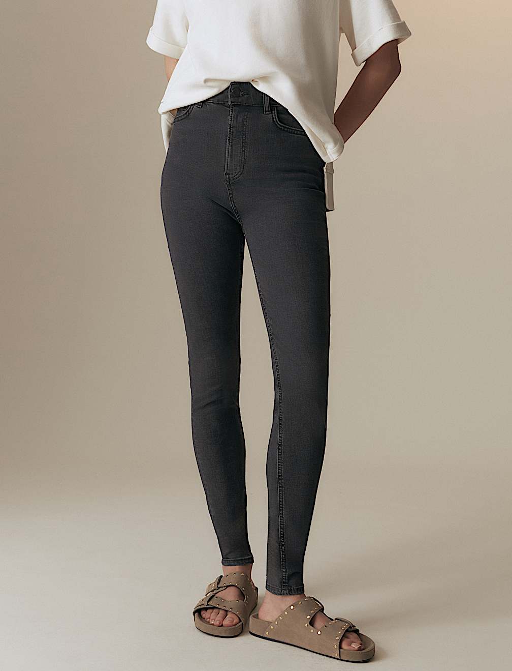 Lyocell Rich High Waisted Skinny Jeans