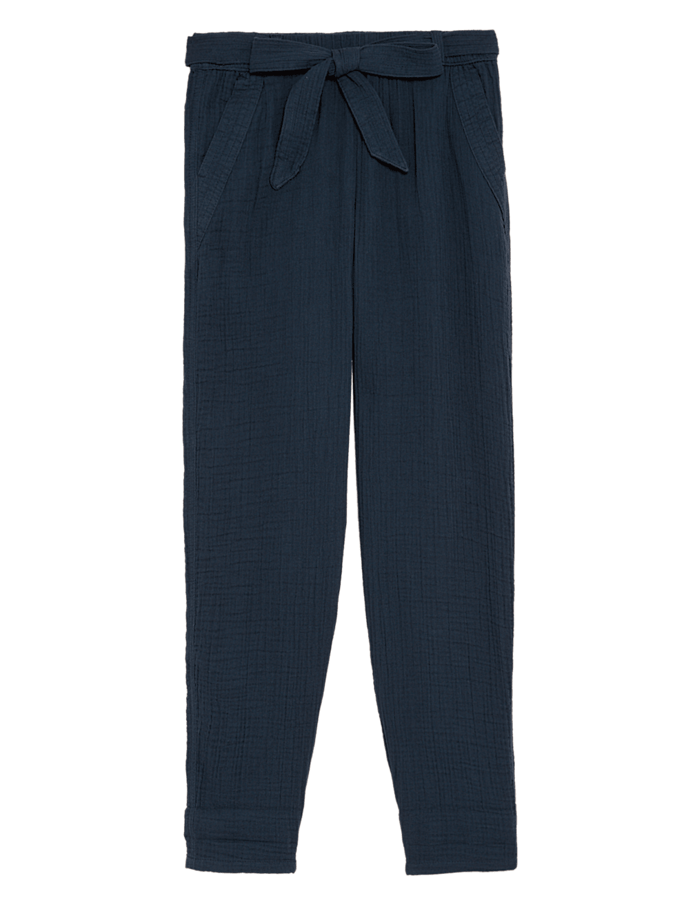 Pure Cotton Tapered Ankle Grazer Trousers