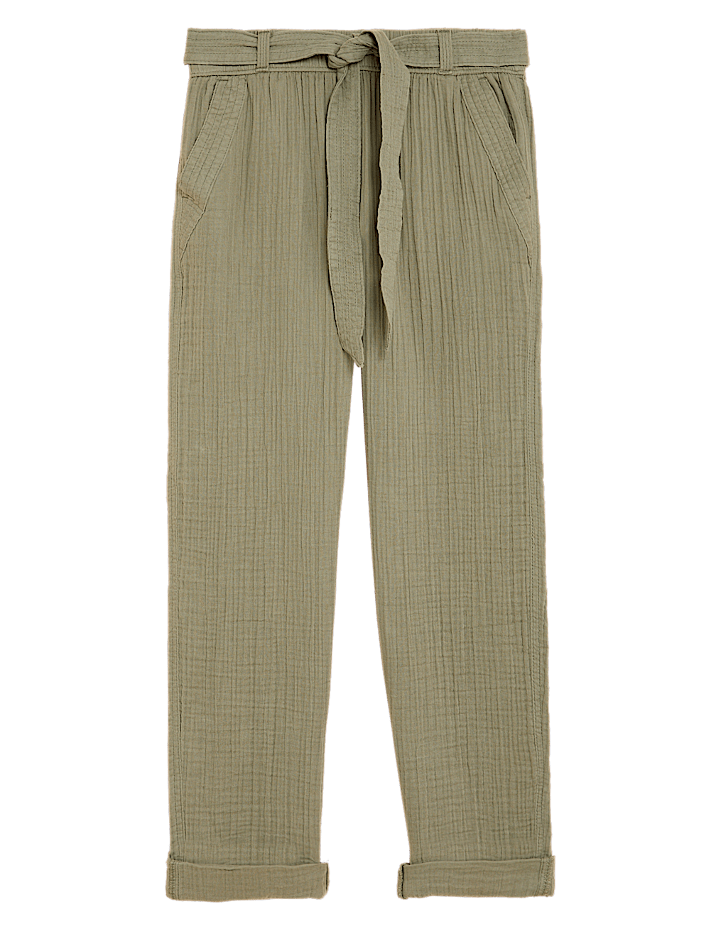 Pure Cotton Tapered Ankle Grazer Trousers