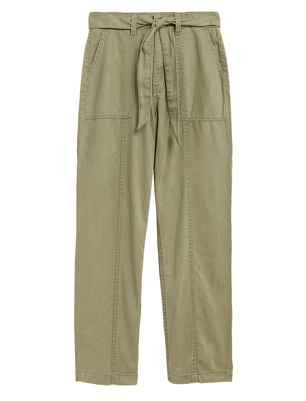 Tencel™ Blend Straight Leg Trousers