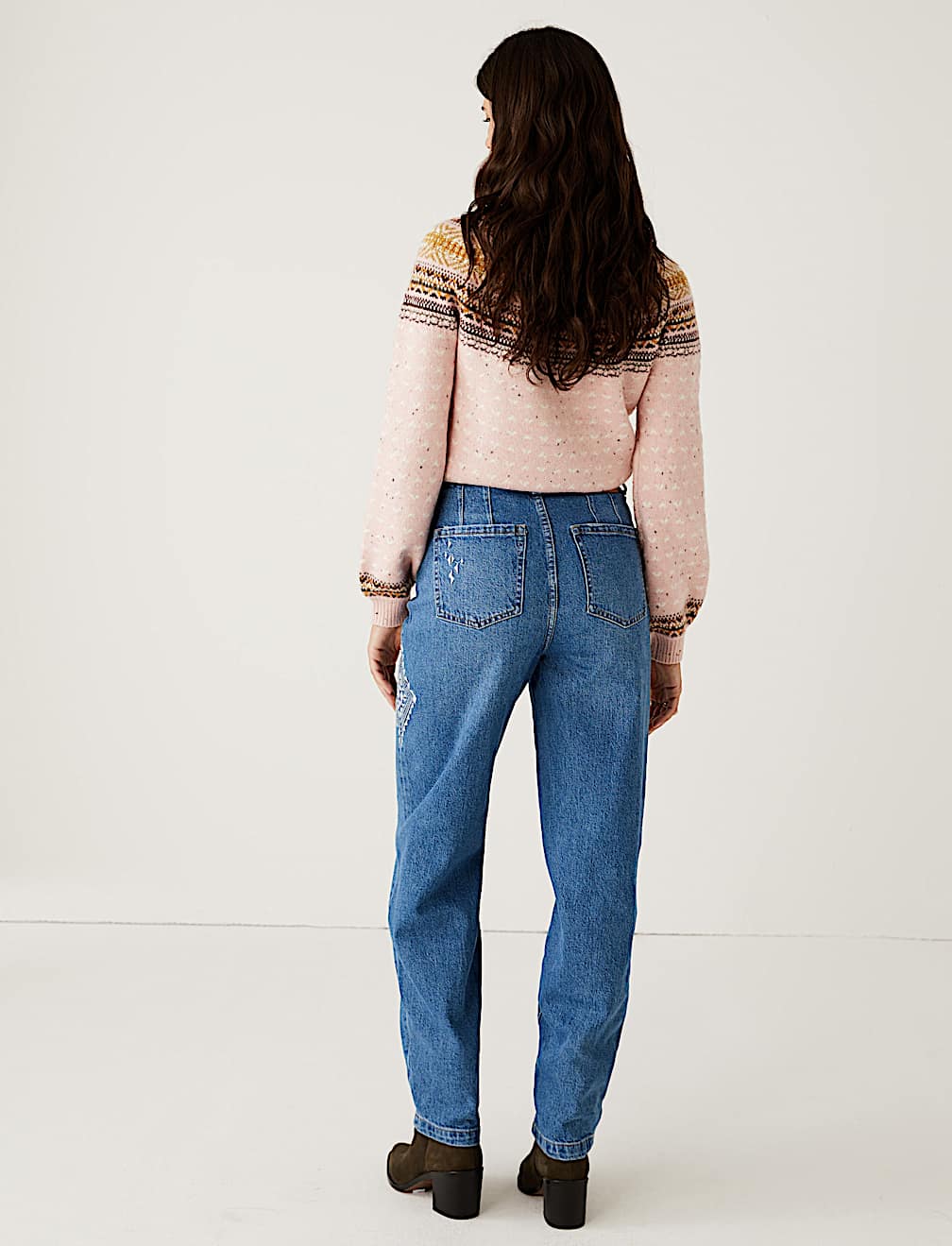 Mom High Waisted Ankle Grazer Jeans