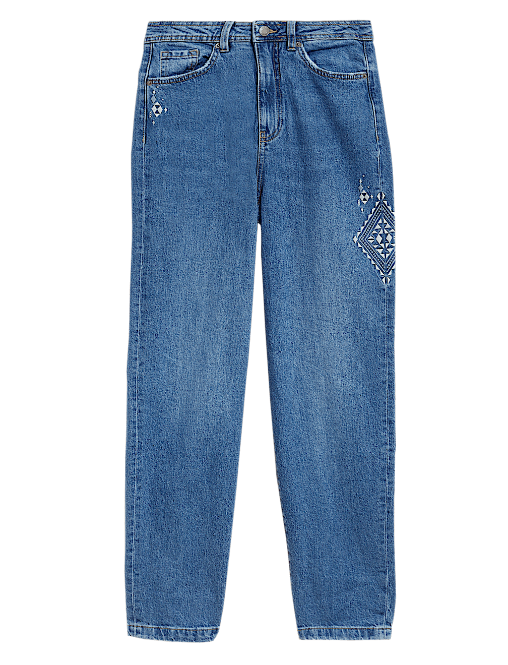Mom High Waisted Ankle Grazer Jeans