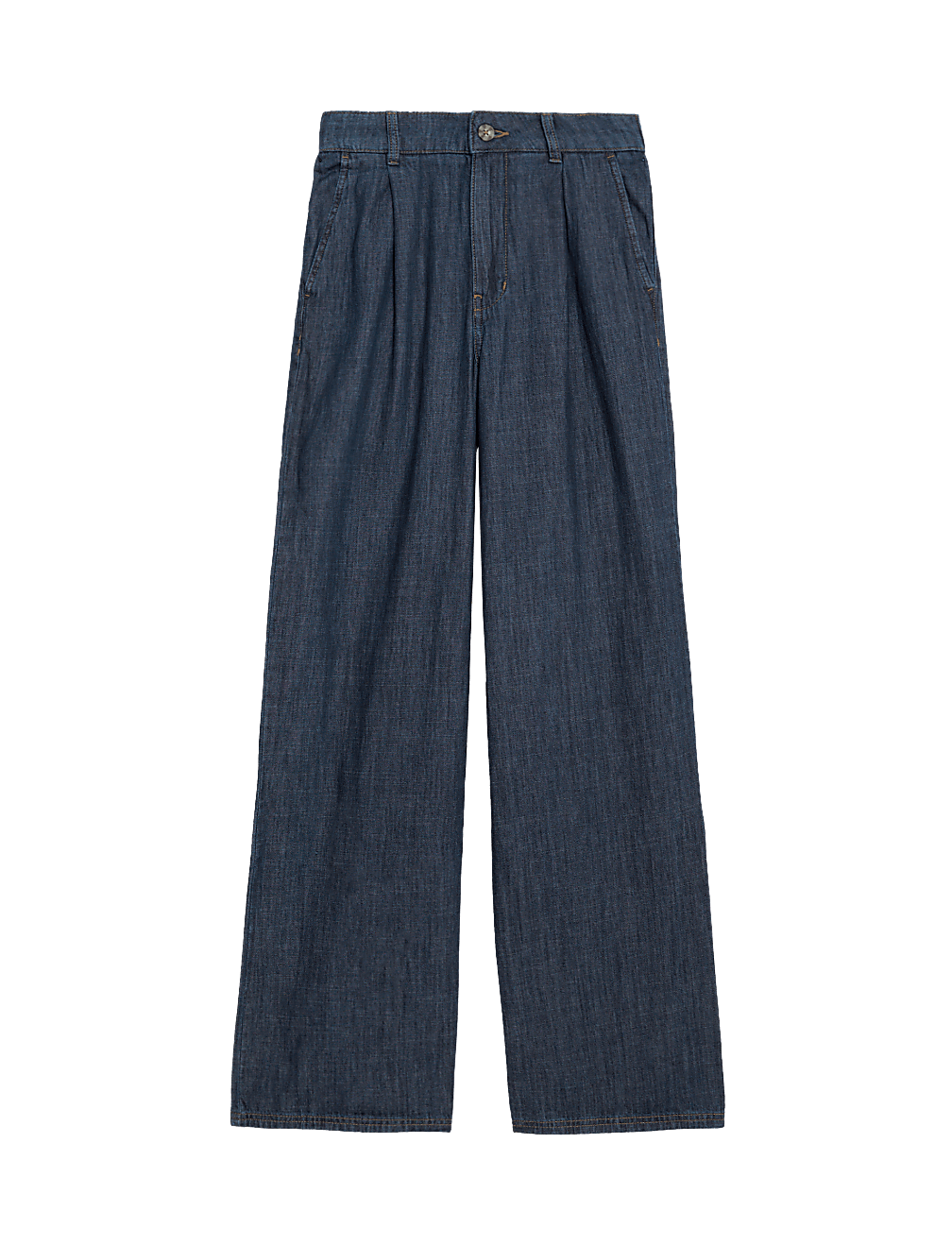 Pure Cotton High Waisted Wide Leg Jeans