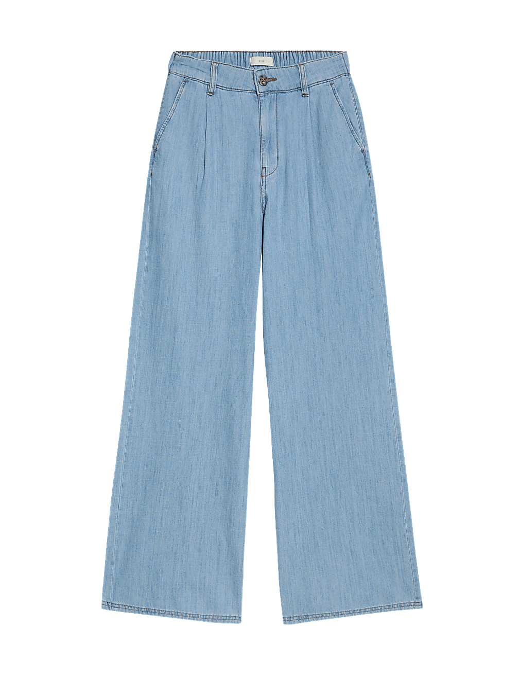 Pure Cotton High Waisted Wide Leg Jeans