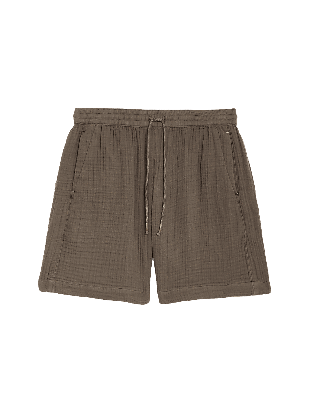 Pure Cotton Textured High Waisted Shorts