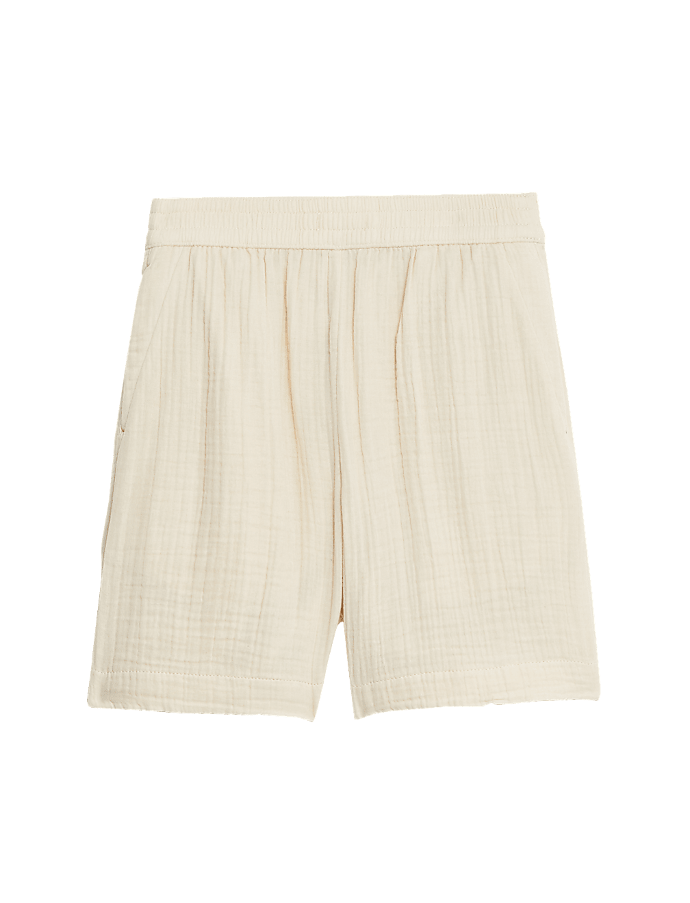 Pure Cotton Textured High Waisted Shorts