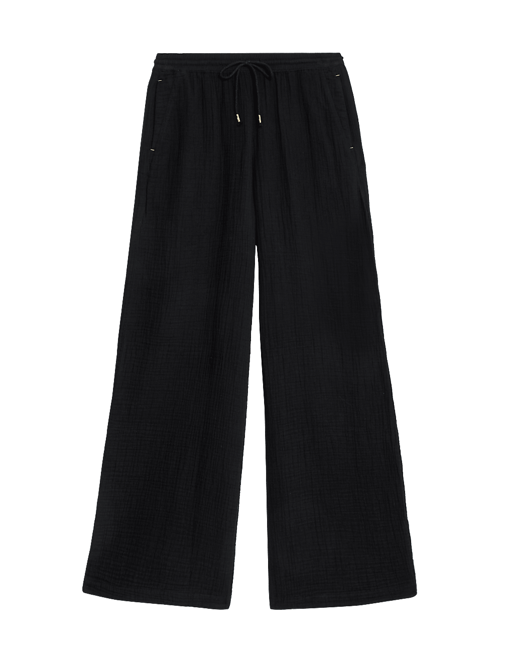 Pure Cotton Textured Wide Leg Trousers