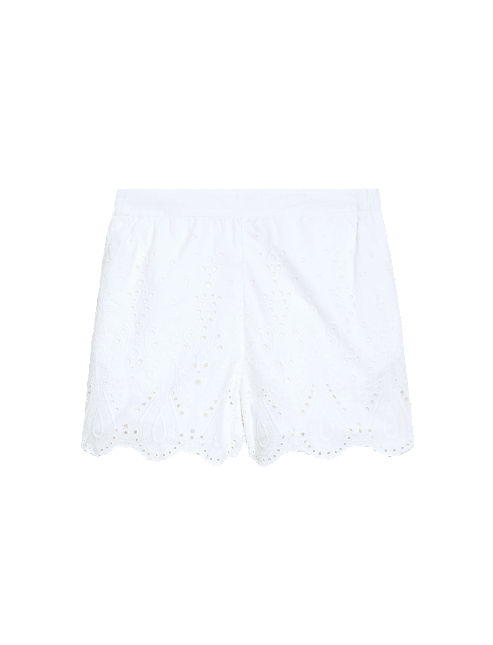 Pure Cotton Embroidered High Waisted Shorts