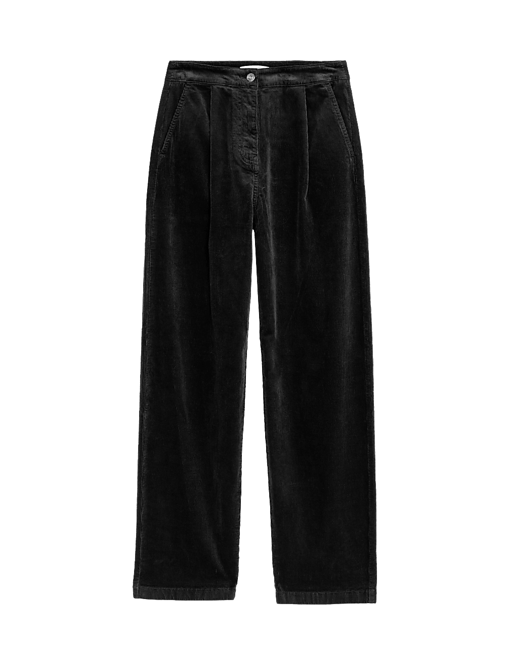 Cord Pleat Front Relaxed Trousers with Modal