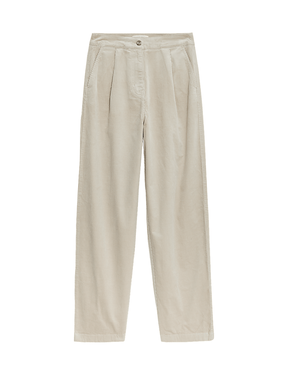 Cord Pleat Front Relaxed Trousers with Modal