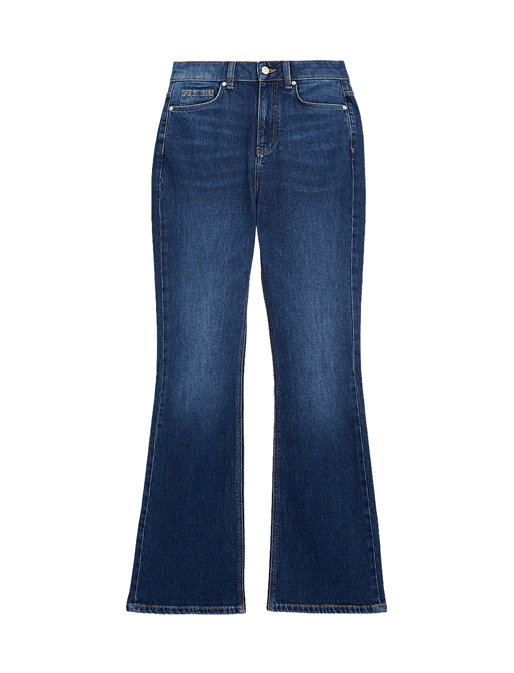 Cotton Rich High Waisted Flared Jeans
