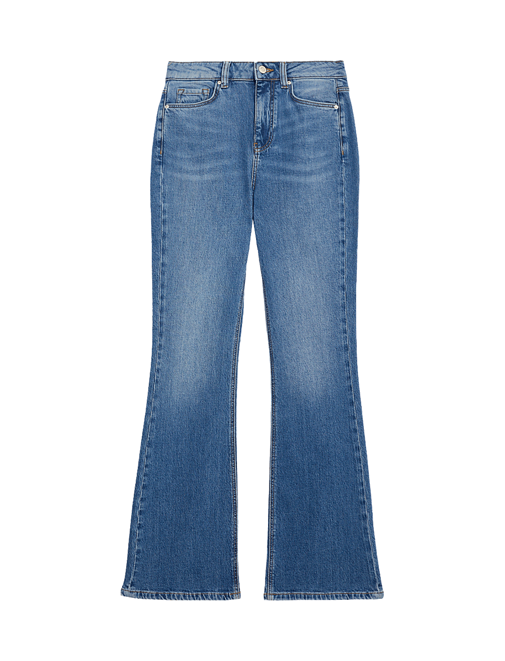 Cotton Rich High Waisted Flared Jeans