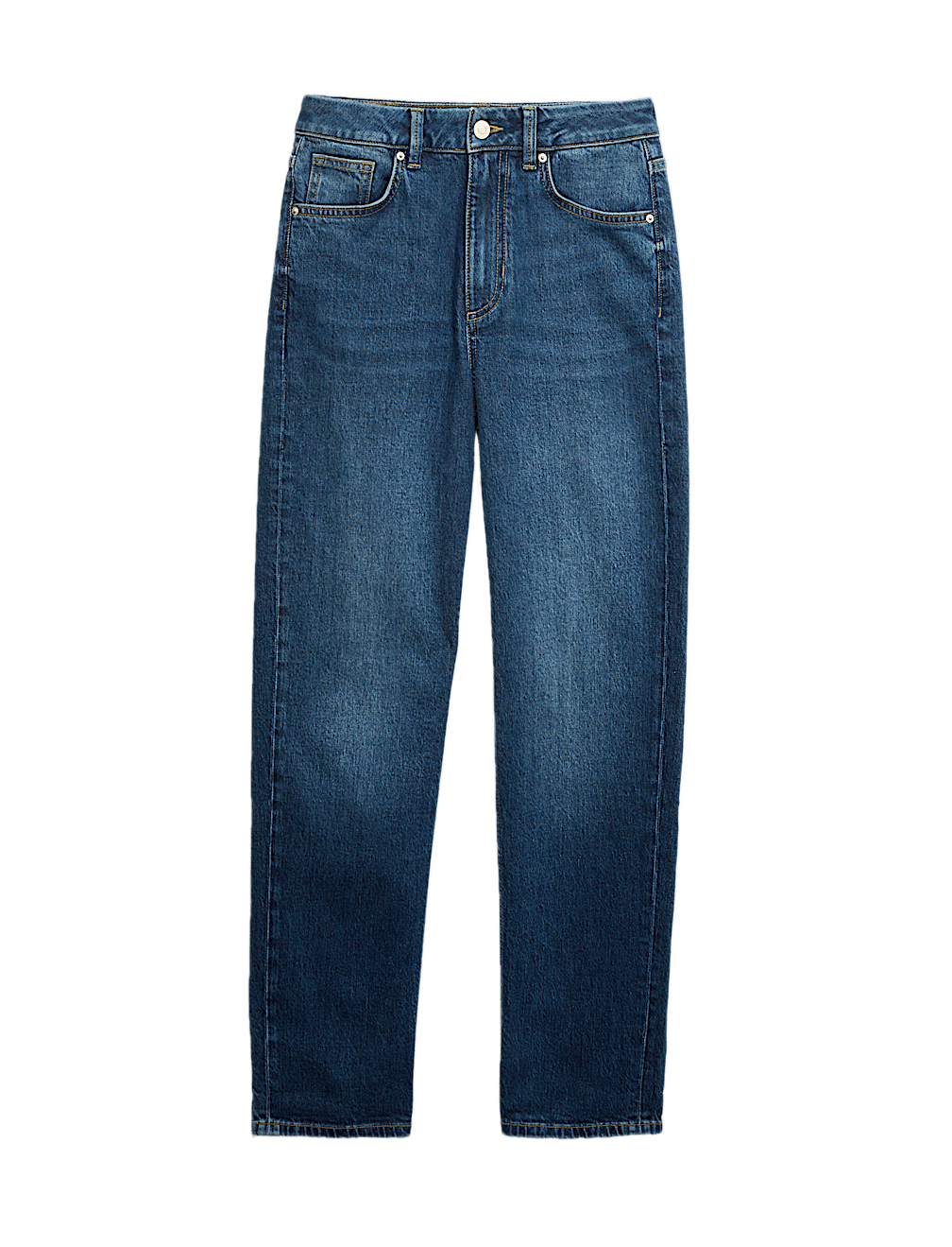 Girlfriend Mid Rise Turn Up Jeans with Lyocell