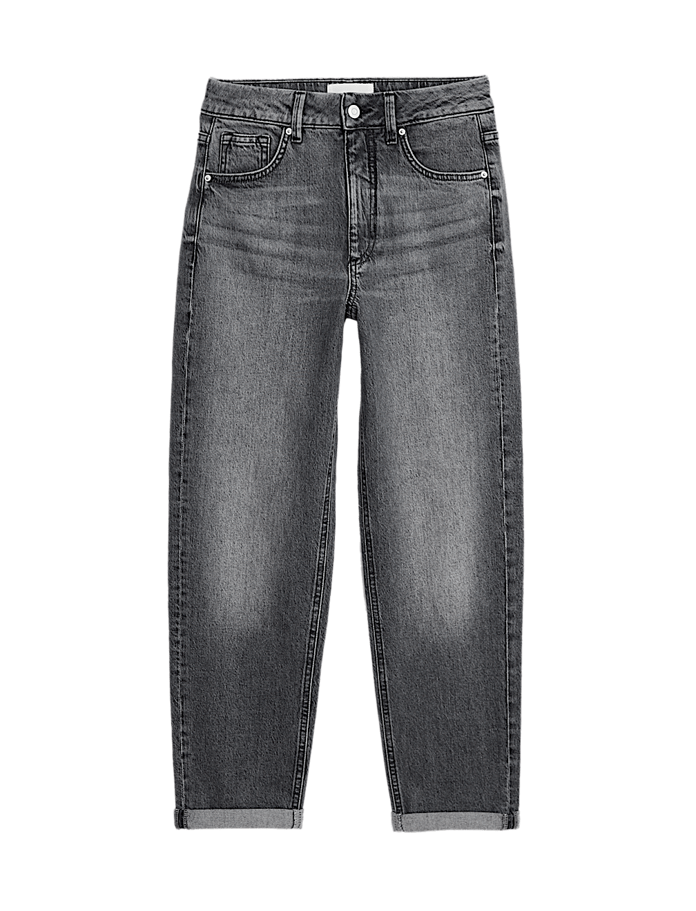 Girlfriend Mid Rise Turn Up Jeans with Lyocell