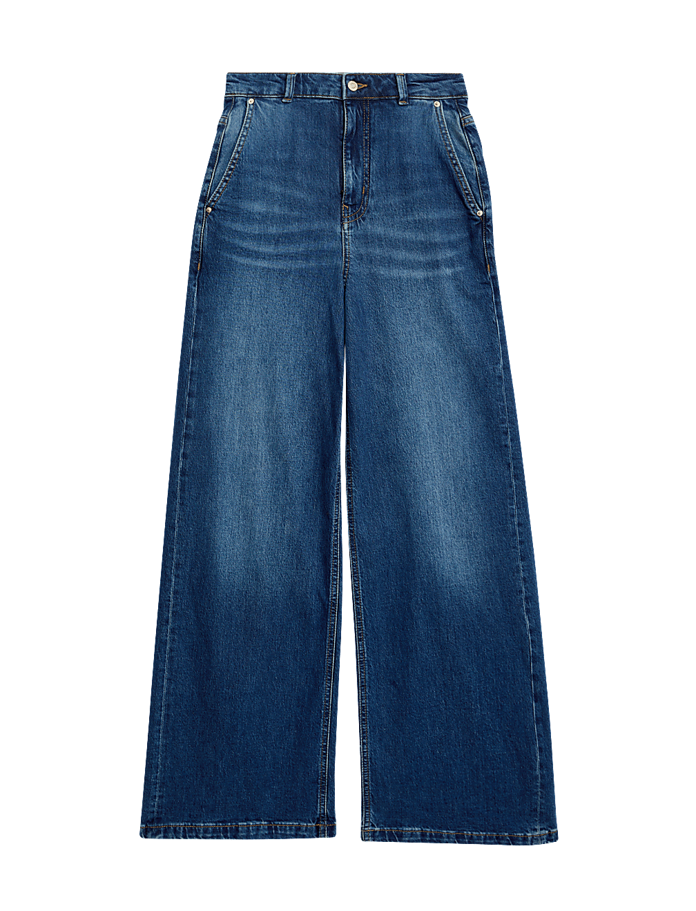 Lyocell Blend High Rise Wide Leg Jean