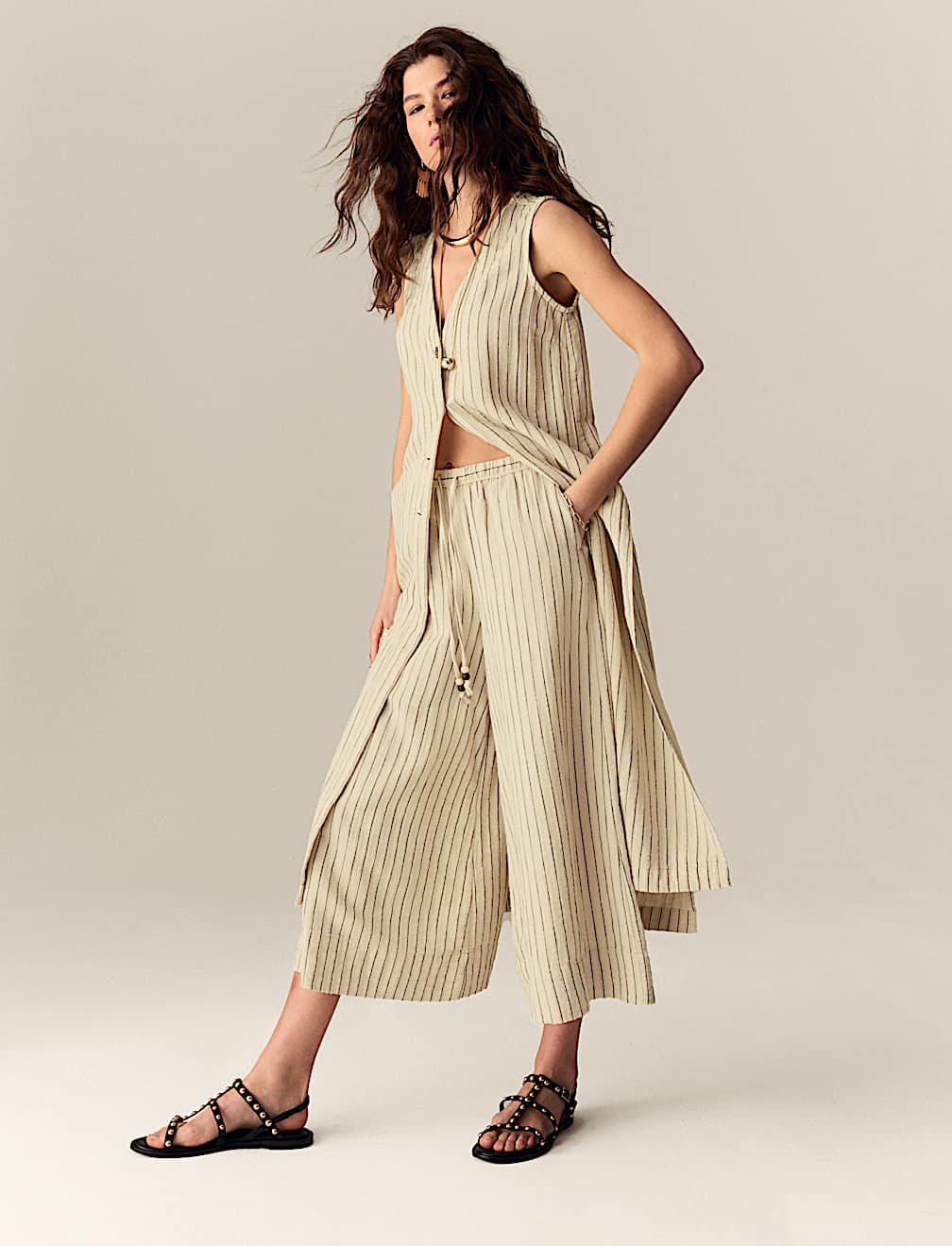 Striped Culotte Trousers