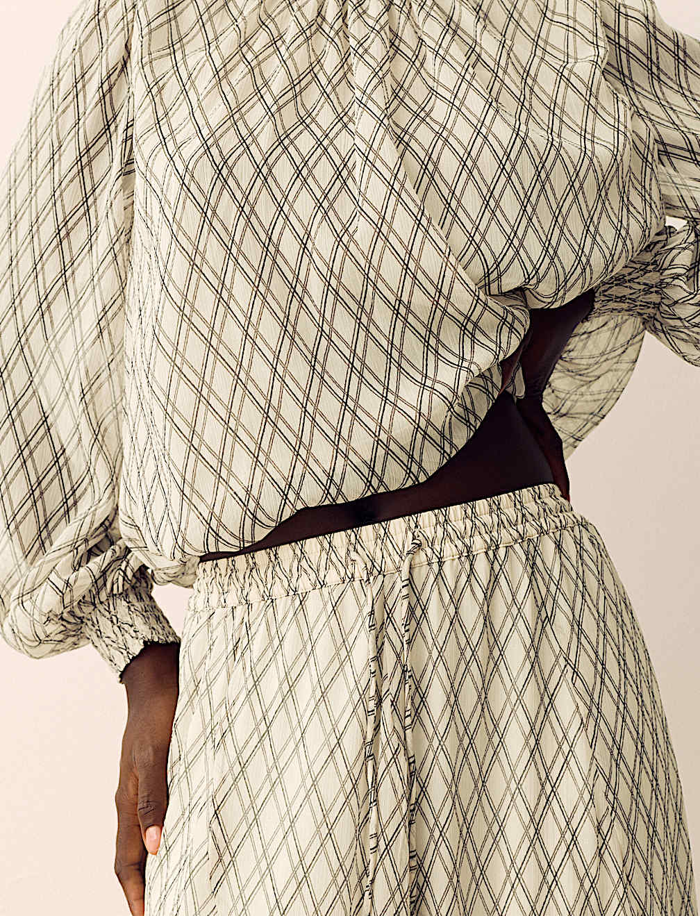 Checked Maxi A-Line skirt