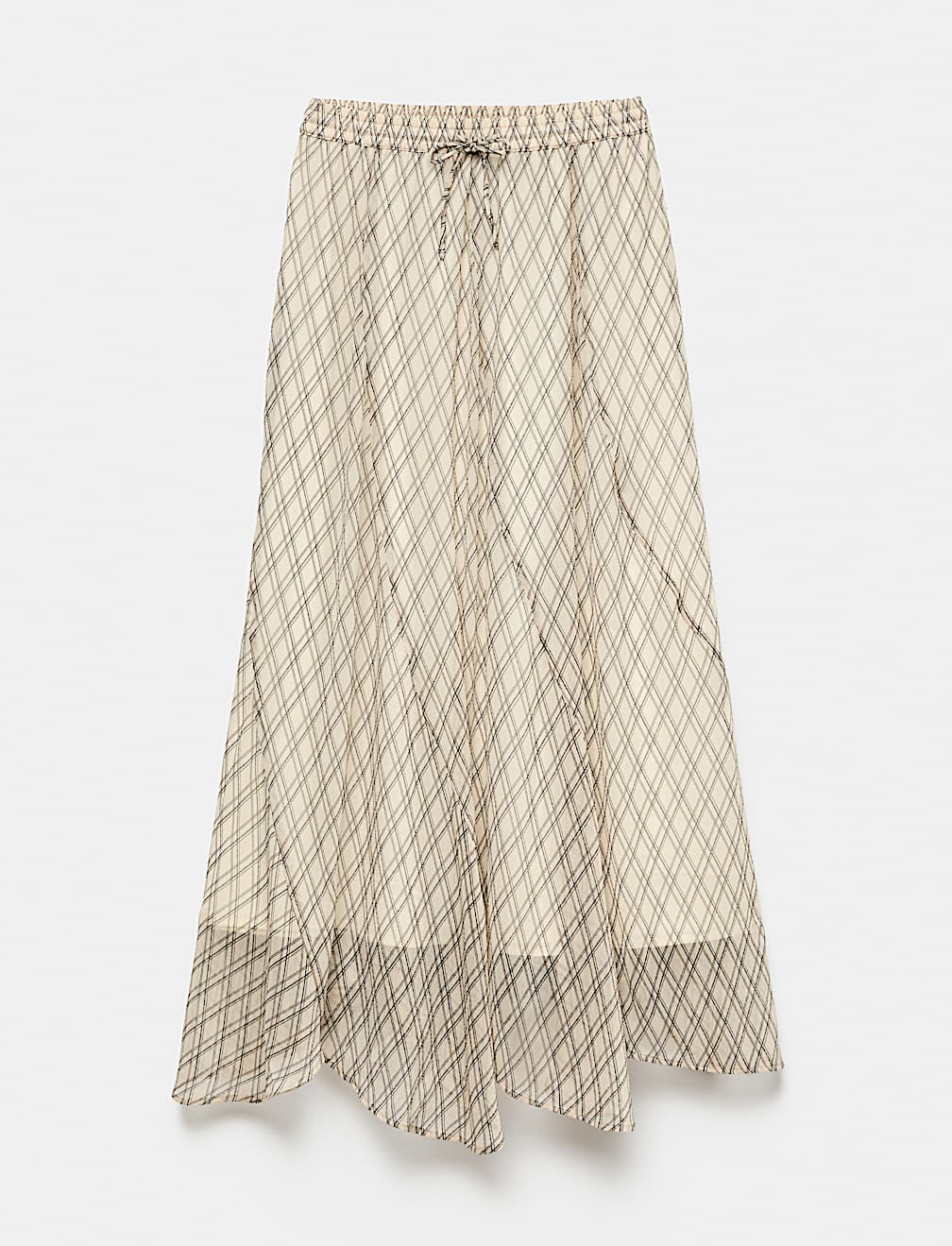 Checked Maxi A-Line skirt