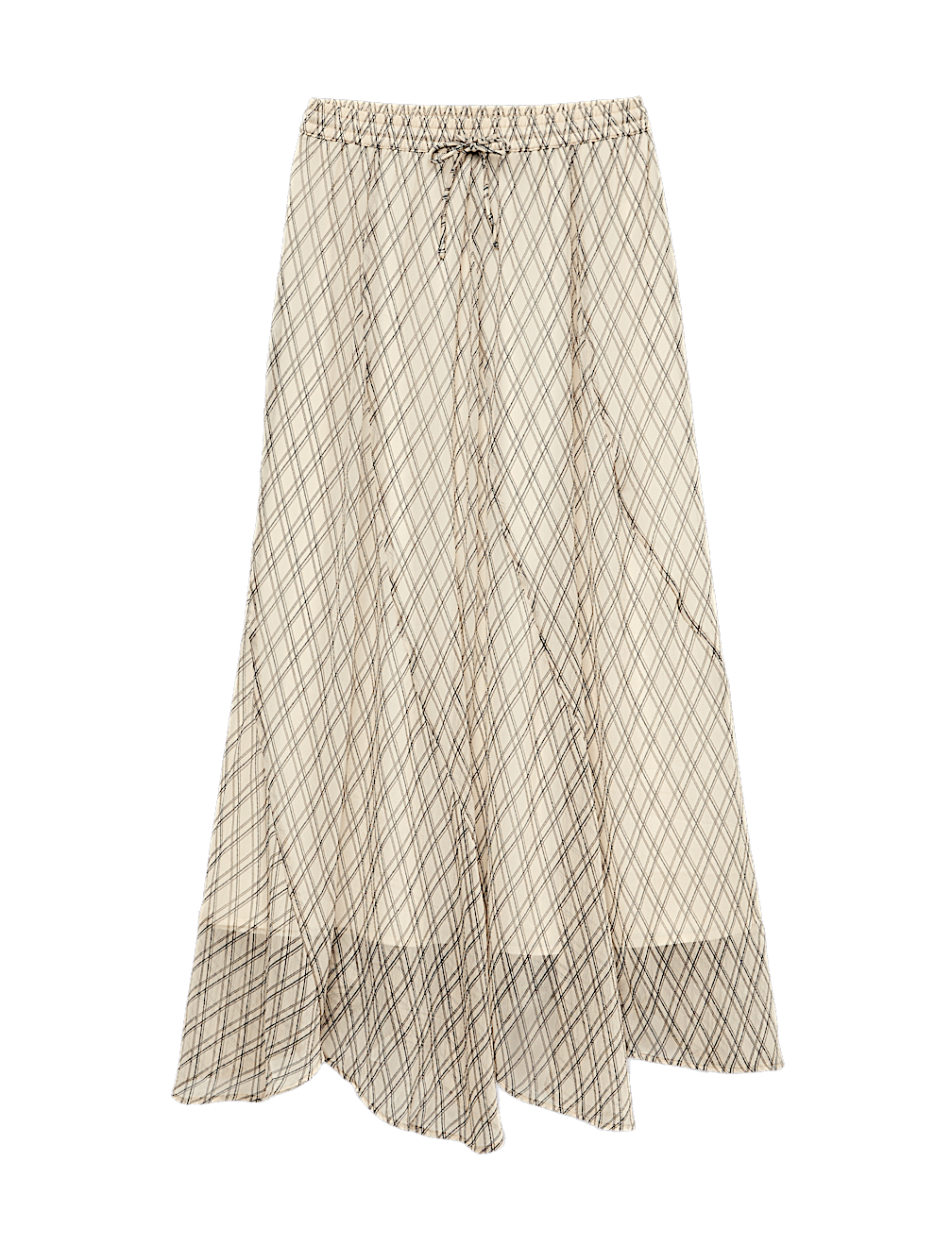 Checked Maxi A-Line skirt