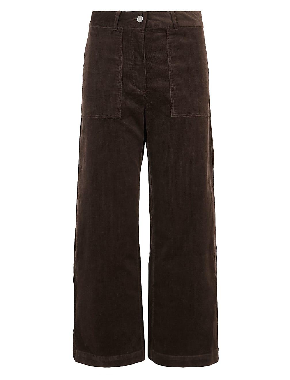 Corduroy Wide Leg Cropped Trousers
