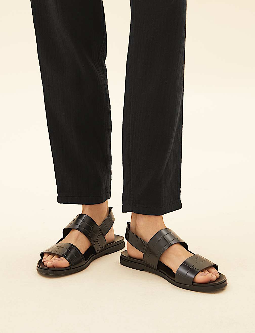 Pure Cotton Tapered Ankle Grazer Trousers
