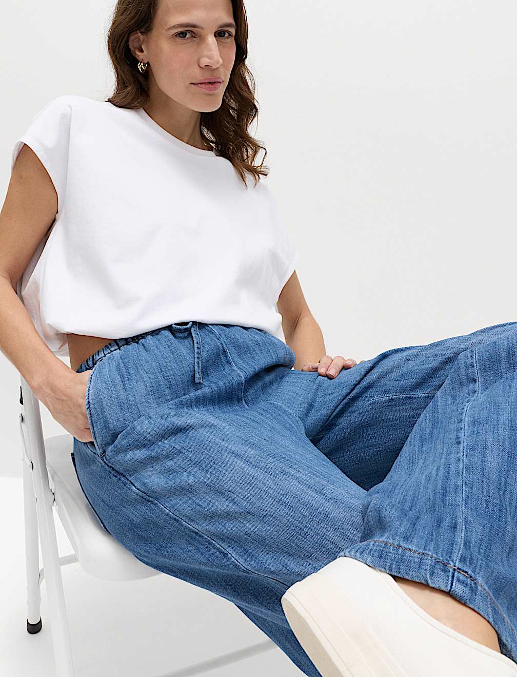 2 Pack Denim Pull On Wide Leg Jeans