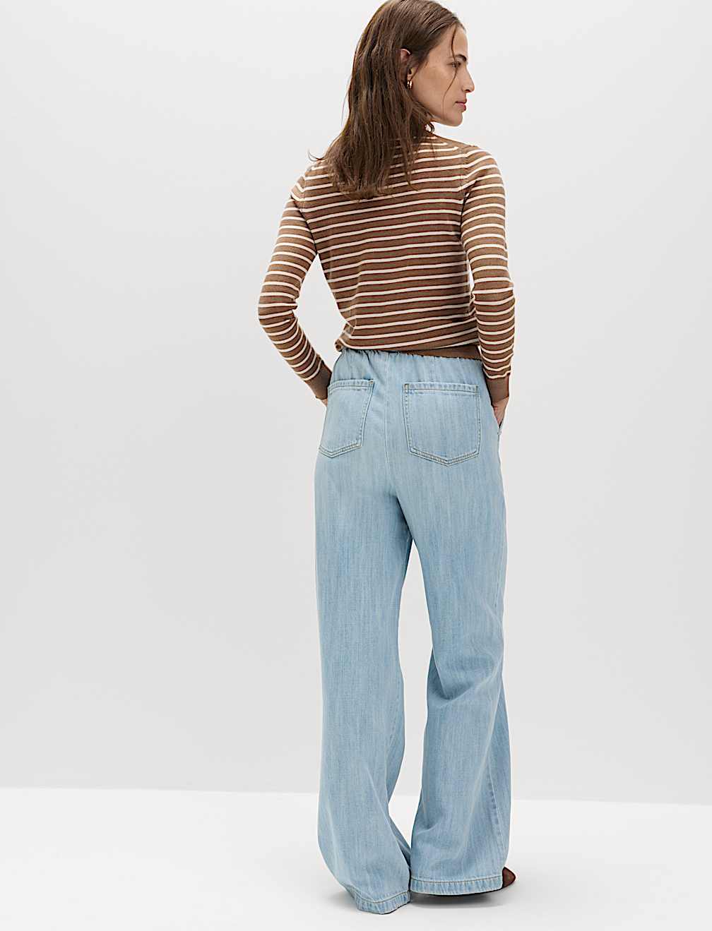2 Pack Denim Pull On Wide Leg Jeans
