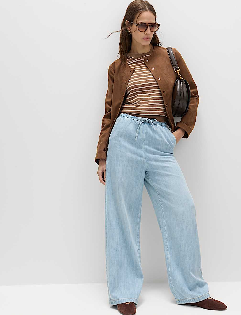 2 Pack Denim Pull On Wide Leg Jeans