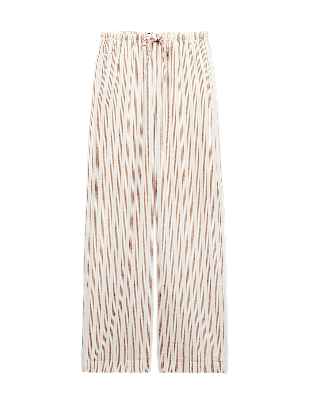 Linen Rich Drawstring Wide Leg Trousers