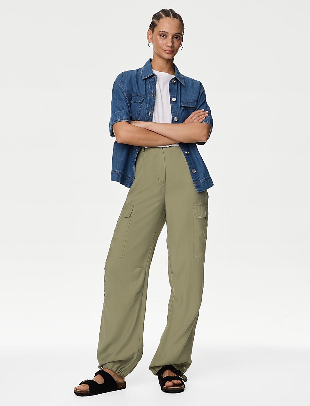 Buy Modal Rich Cargo Wide Leg Trousers at Marks & Spencer