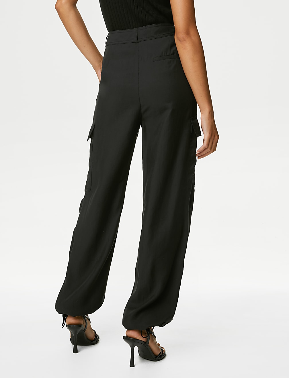 Modal Rich Cargo Wide Leg Trousers