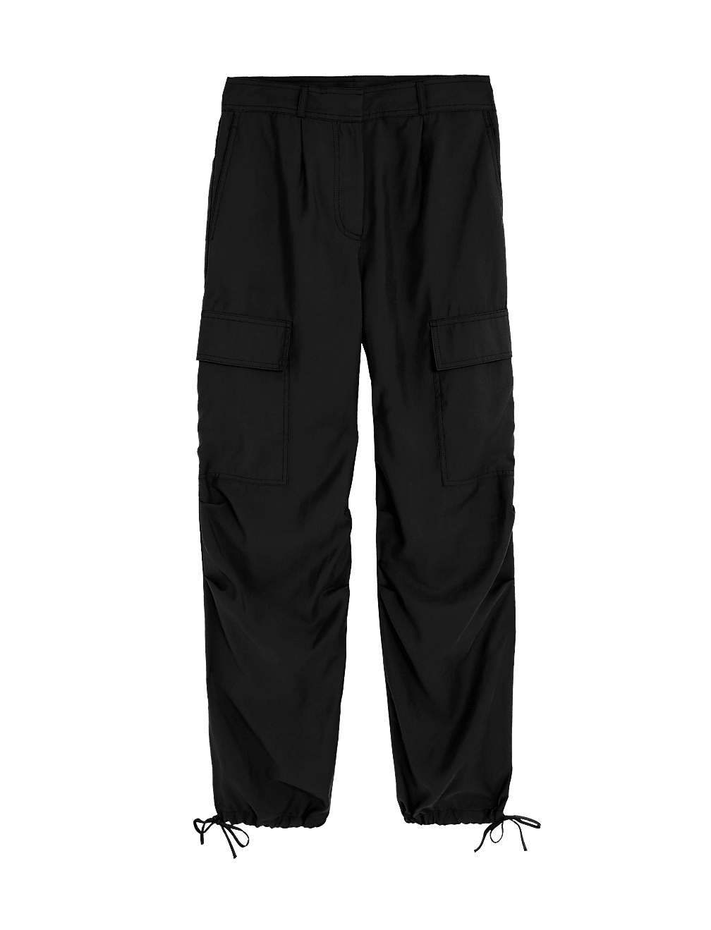 Modal Rich Cargo Wide Leg Trousers