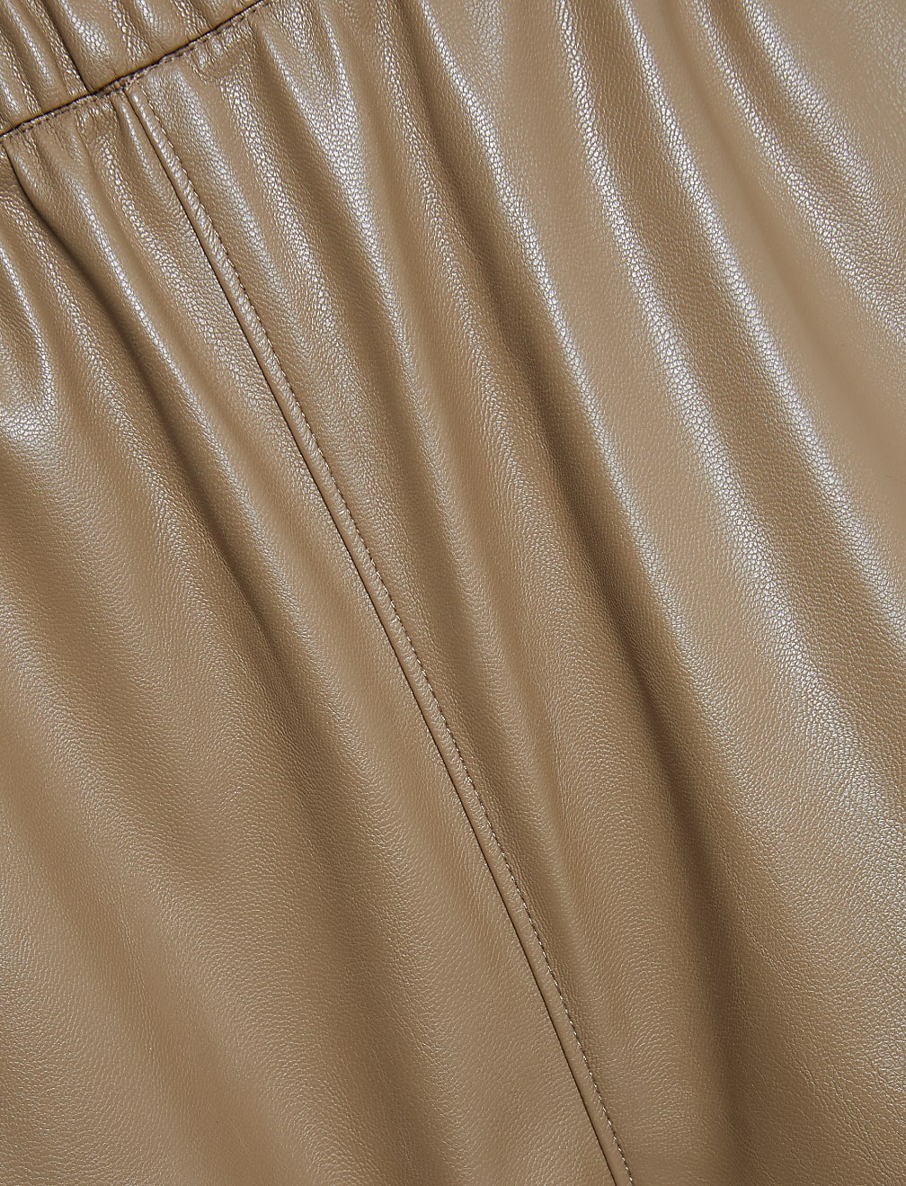 Leather Look Wide Leg Trousers