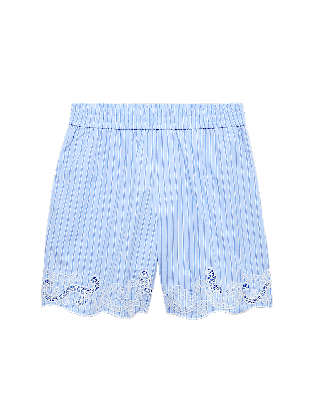 Pure Cotton Embroidered Striped Shorts