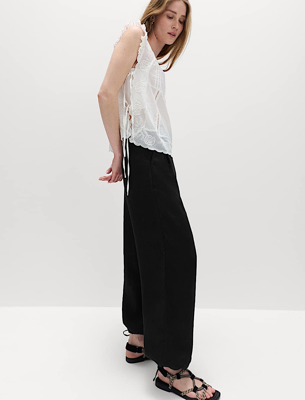 Pure Linen Balloon Trousers