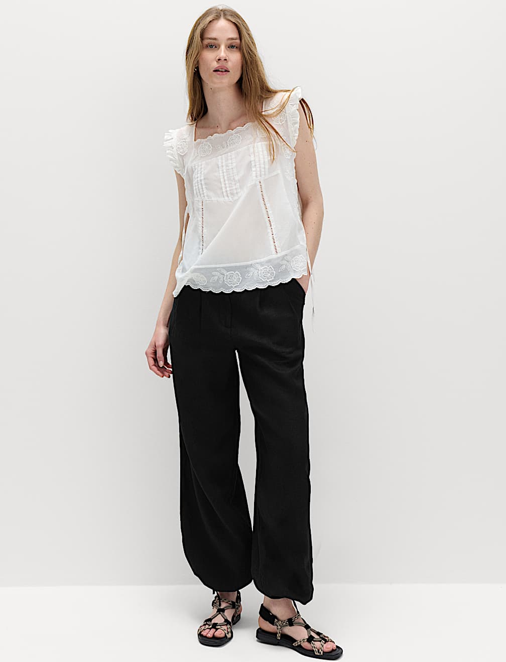 Pure Linen Balloon Trousers