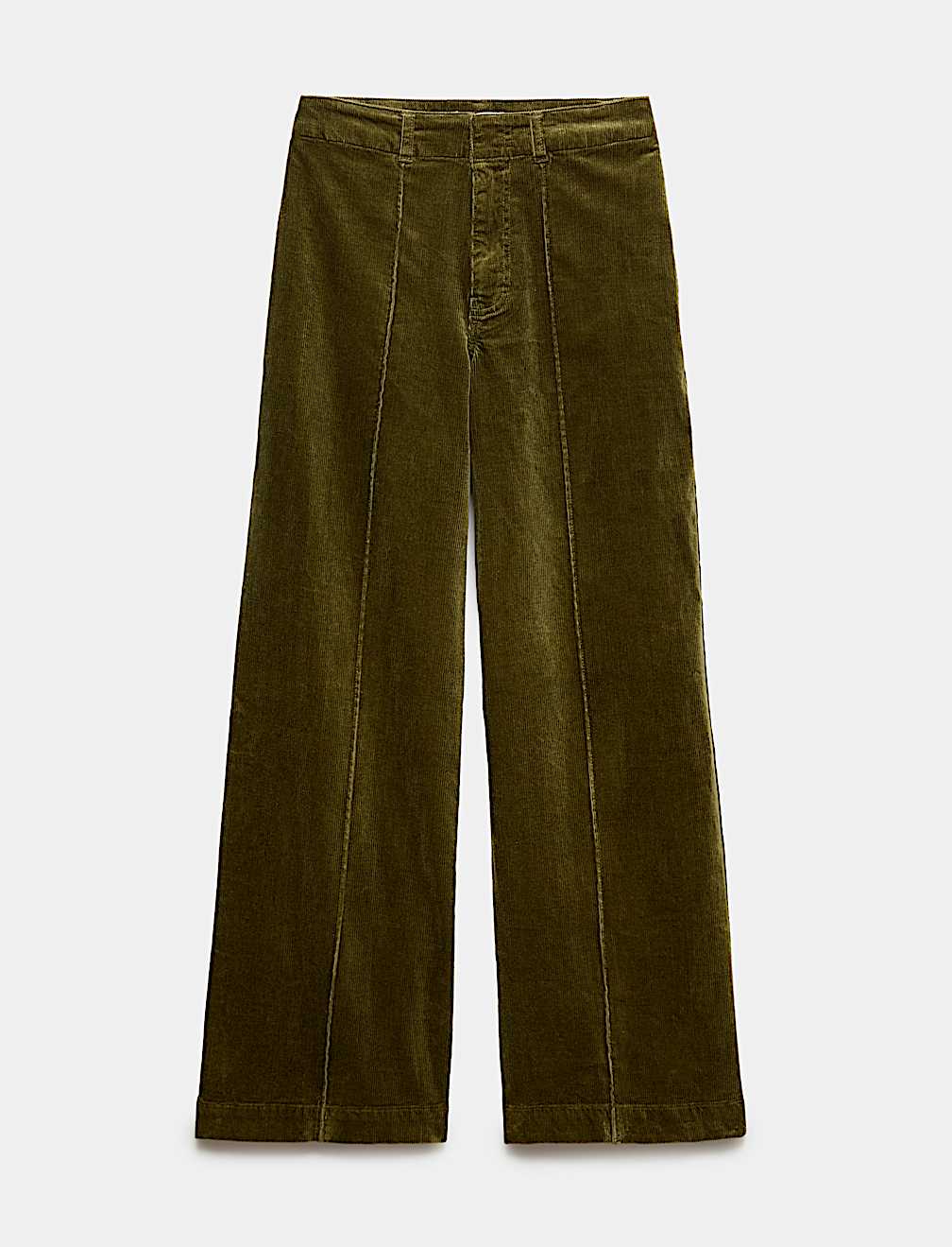 Cord Pintuck Wide Leg Trousers